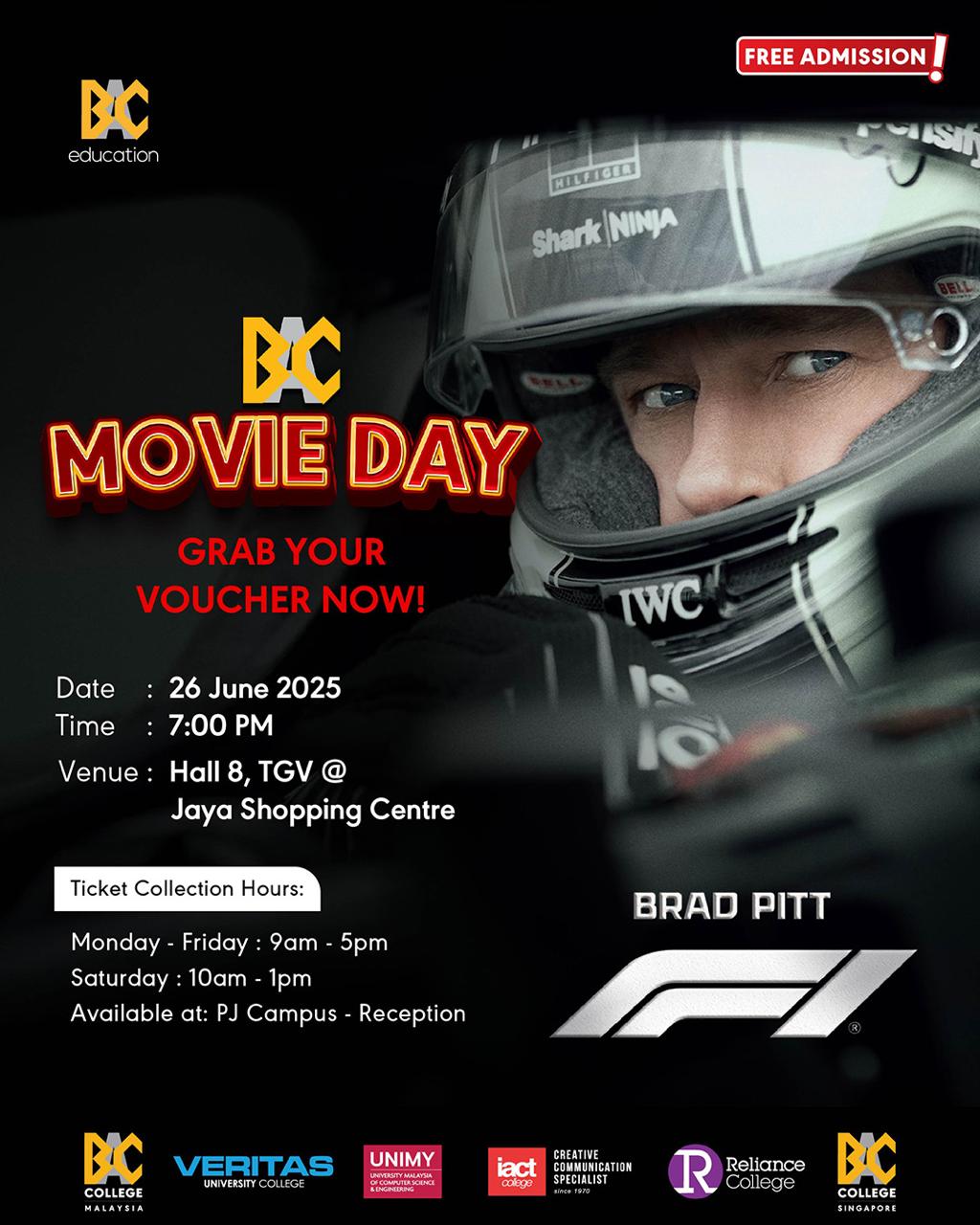 F1: The Movie - BAC Movie Day